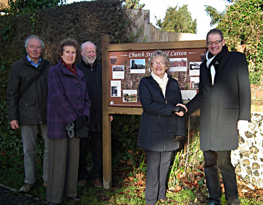 Handover of the new Old Catton Village sign